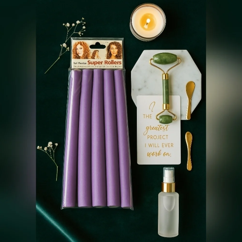 Hair Rollers Soft Flexible Purple Curling New